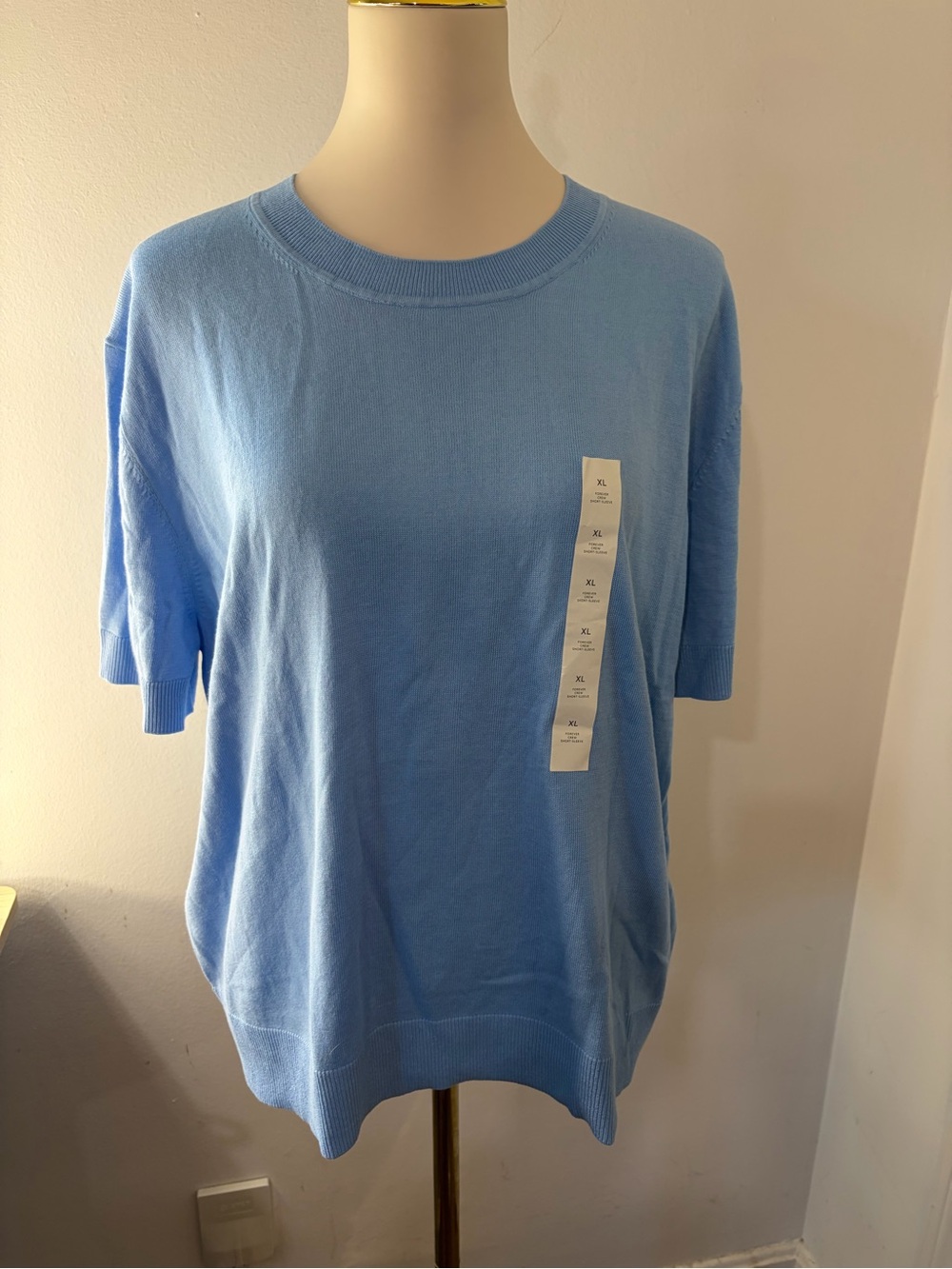 Banana Republic Light Blue work wear Short-Sleeve Knit Top